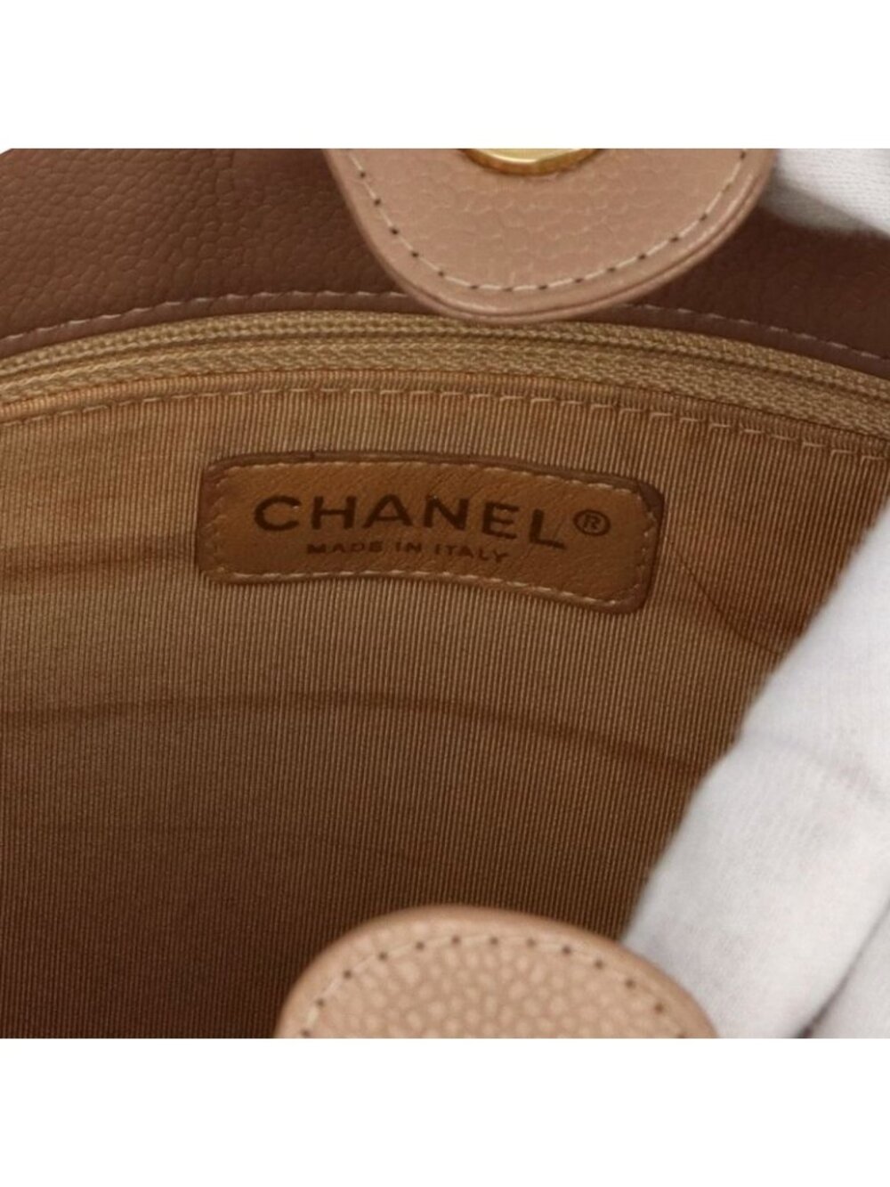 Chanel Petite Shopping Tote PST Caviar Leather Beige - Picture 8 of 9